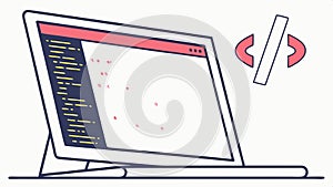Laptop with code programming development design vector design Generative AI