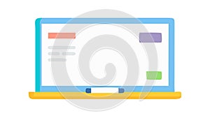 Laptop with Code on Screen Technology Icon, vector design Generative AI
