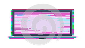 Laptop with Coding and Digital Interface Design, vector design Generative AI