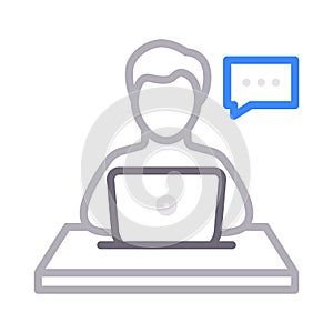 Laptop colour line vector  icon