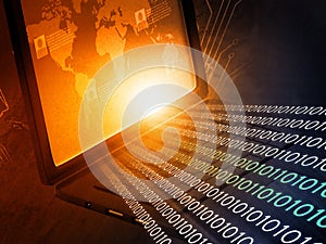 Laptop computer with binary streams