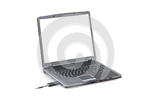 Laptop computer with blank screen