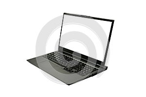 Laptop computer and blank screen isolated on a white background with clipping path