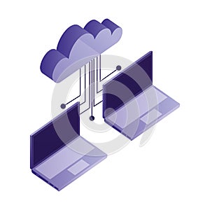 Laptop computer with cloud computing and electronic circuit