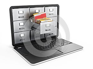 Laptop computer data storage concept