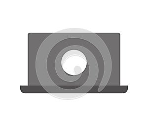 laptop computer flat line icon