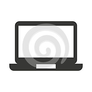 laptop computer flat line icon