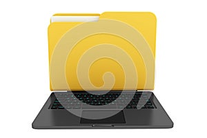 Laptop computer with folder as screen