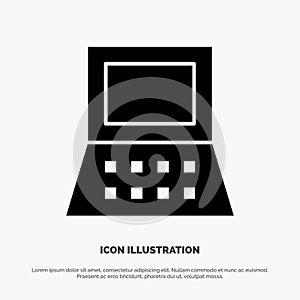 Laptop, Computer, Hardware solid Glyph Icon vector