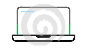 Laptop Computer Icon, Digital Technology, Portable Workstation, vector design Generative AI