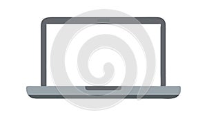 Laptop Computer Icon, Digital Work Productivity Portable Tech Vector Design Generative AI