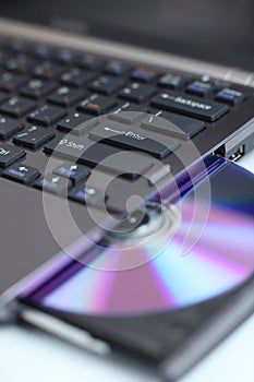 Laptop computer with its CD/DVD optical drive