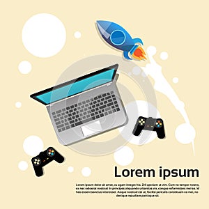 Laptop Computer With Joystick Video Game Play Console