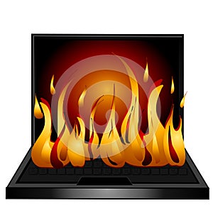 Laptop Computer Keyboard Fire