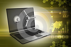 Laptop computer with lock for protection