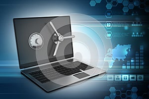 Laptop computer with lock for protection