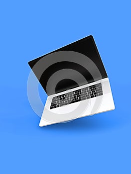 Laptop computer, MacBook Pro style, colorful background photo