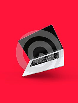 Laptop computer, MacBook Pro style, colorful background