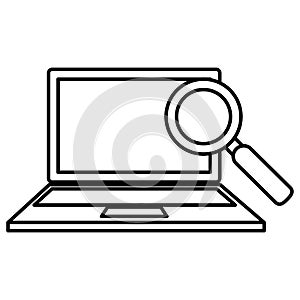 Laptop computer with magnifying glass