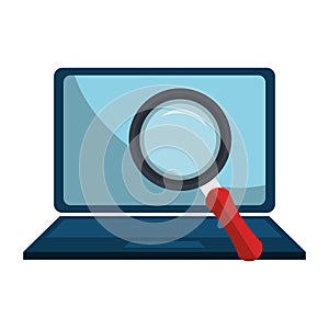 Laptop computer with magnifying glass