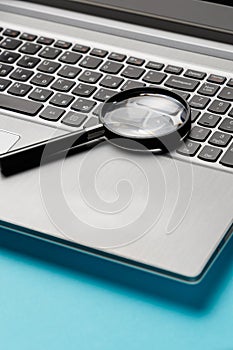 Laptop computer with magnifying glass