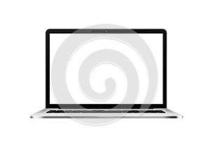 Laptop computer mockup with white screen