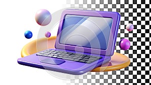 Laptop computer, notebook pc, portable computer, tech laptop, mobile pc png transparent image Generative AI