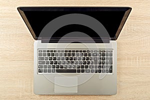 Laptop computer on office desktop