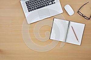 Laptop computer at office table