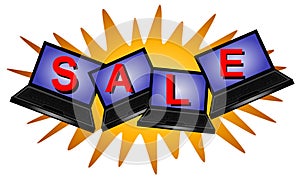 Laptop Computer Sale Logo