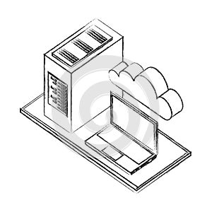 laptop computer server cloud storage data network
