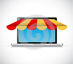 laptop computer store illustration design