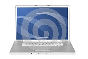 Laptop computer on white