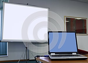 Laptop in conference room