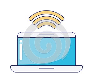 laptop connected internet technology