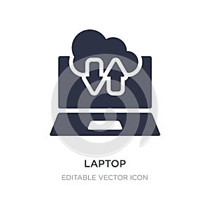 laptop connected to cloud icon on white background. Simple element illustration from Computer concept