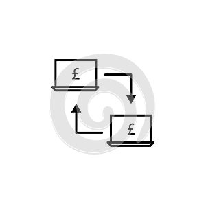 Laptop, connection, pound icon. Element of finance illustration. Signs and symbols icon can be used for web, logo, mobile app, UI