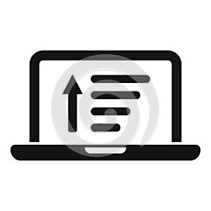 Laptop content filter icon simple vector. Creative input