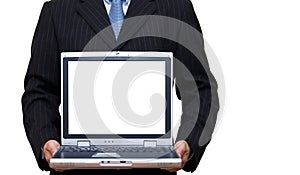 Laptop with copy area on screen