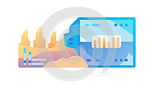 Laptop with Data Visualization Analytics Icon, vector design Generative AI