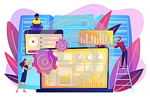 Big data visualization concept vector illustration.