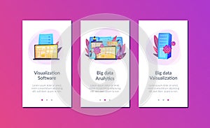 Big data visualization app interface template.