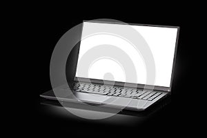 Laptop design template isolated on black background