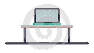 Laptop on Desk Icon Vector, Workspace & Productivity, vector design Generative AI
