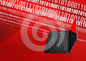 Laptop Digital Binary Background