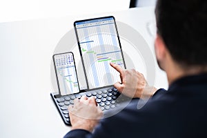 Laptop Digital Electronic Gantt Chart