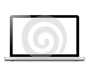 Laptop display screen isolated on white background