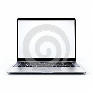 laptop display template with a neutral white backdrop