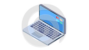 Laptop Displaying Chart Vector Illustration for Data Analysis, vector design Generative AI