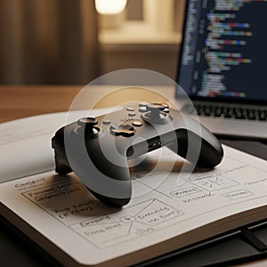 Laptop displaying a code editor with